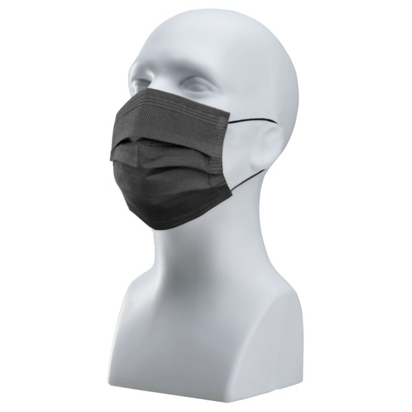 Black 3Ply Facial Masks - Individually Wrapped (50 Masks)
